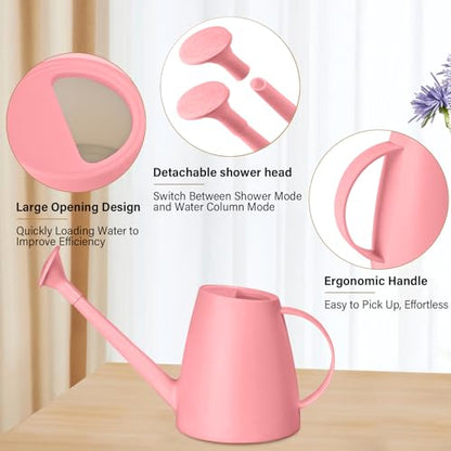 Plastic Watering Can for Home Plant Garden 1/2 Gallon Pink - color: Pink