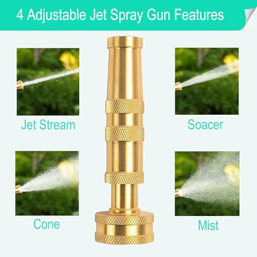 Garden Hose Nozzle, CM CUMIZON Solid Brass Heavy Duty Adjustable Twist Hose Nozzle, High Pressure Water Hose Sprayer Nozzle, 2 Pack - style: Nozzle Twist 2P