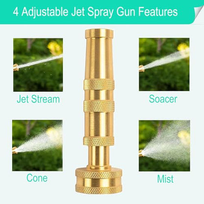 Solid Brass Adjustable Twist Hose Nozzle - style: Nozzle Twist+Jet 2P