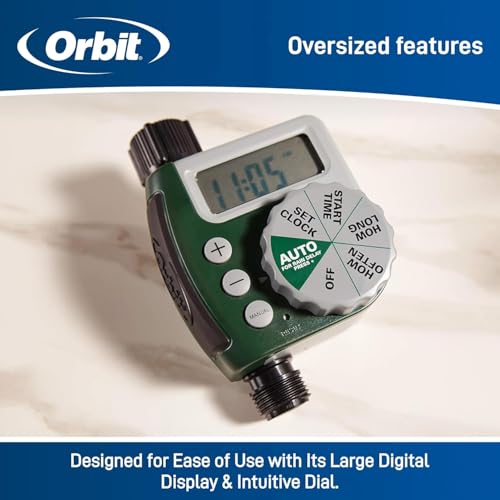 Orbit Programmable Digital Hose Watering Timer - 1 Outlet - Battery Powered - with LCD Screen - Built-in Rain Delay - Water-Resistant - 62061 (3-Pack 1 Outlet) - size: 1 Outlet (Pack of 3)
