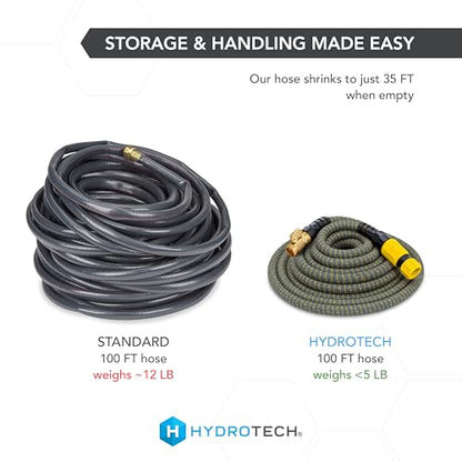 HydroTech 100 ft Expandable Burst-Proof Garden Hose, 5/8 in Diameter - size: 100 Feet