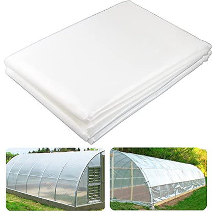 Yowlieu 10' x 26' Clear Greenhouse Plastic Sheeting, 6 Mil UV Resistant Polyethylene Greenhouse Film Hoop Green House Plastic Cover for Farms, Agriculture, Garden - size: 10' x 26' - 1 PCS