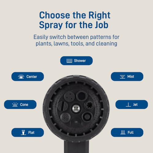 Orbit 58993 7-Pattern Watering Nozzle with Thumb Control, Black - size: 7-Pattern, style: Thumb Control