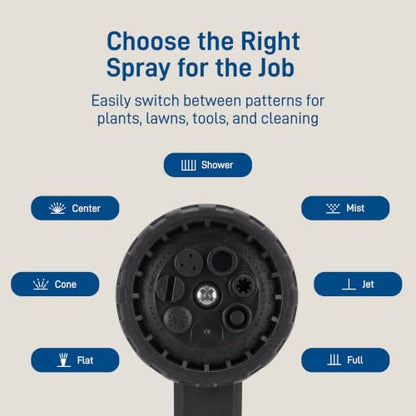 Orbit 58993 7-Pattern Watering Nozzle with Thumb Control, Black - size: 7-Pattern, style: Thumb Control