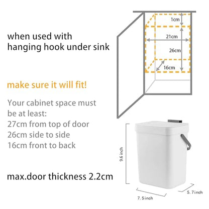 stonespace 1.3 Gal Compost Bin, Hanging Kitchen Trash Can with Sealed Lid - color: Blue, size: 5L/1.3GAL