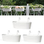 Dahey 15 Inches Railing Planter Box 3 Pcs Metal Hanging Flower Pots, White - color: White
