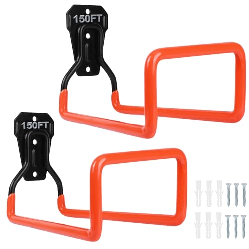 2pcs Hose Organizer Metal Hose Hangers for Outside Heavy Duty Hose Hook - color: 2pcs Orange