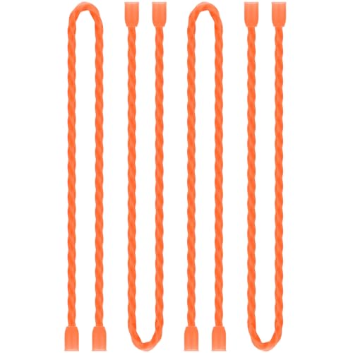 4Pcs 18-inch Silicone Cable Ties Reusable Steel-Core Silicone Twist Cable Tie Straps for Bundling and Organizing Colorful Bendable Holder Strap for Indoor and Out All Purpose, Orange - color: Orange, size: 18 Inch