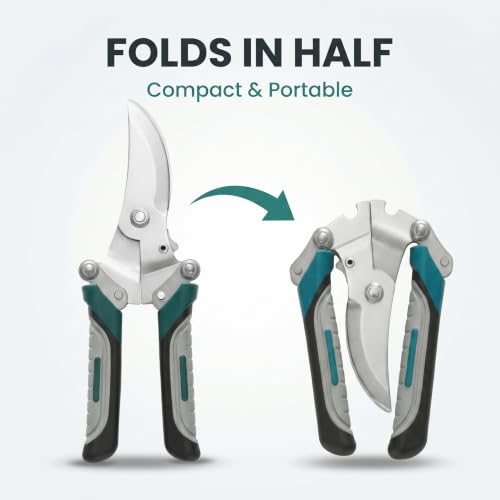 Foldable Pruning Shears, Stainless Steel Garden Clippers