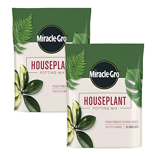 Miracle-Gro Houseplant Potting Mix, 4 qt. (2-Pack) - size: 2 Pack, style: Houseplant