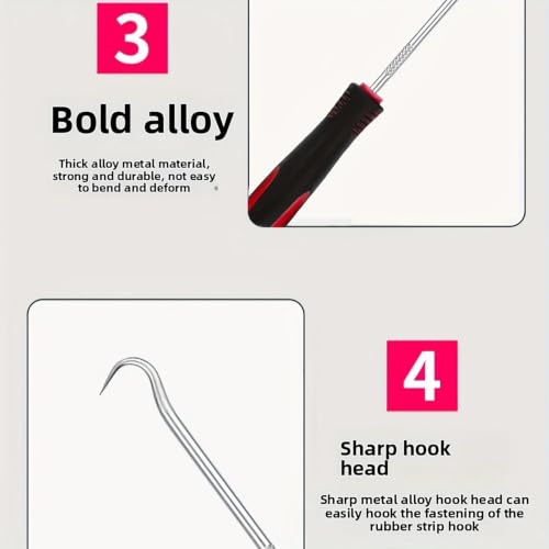 4PCS Weed Puller Tool, Manual Garden Weeding Tool with Non-Slip Grip, Metal Crack Weeder for Garden, Pavement Joints and Soil Cleaning(Red) - color: Red