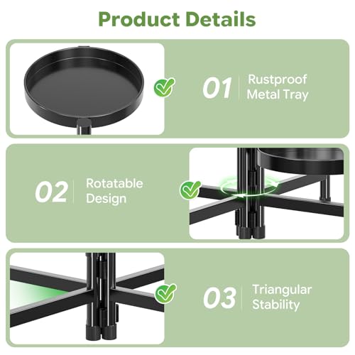 Simple Trending Plant Stand, Corner Plant Shelf with 5 Rotating Trays