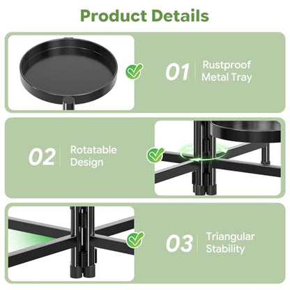 Simple Trending Plant Stand, Corner Plant Shelf with 5 Rotating Trays