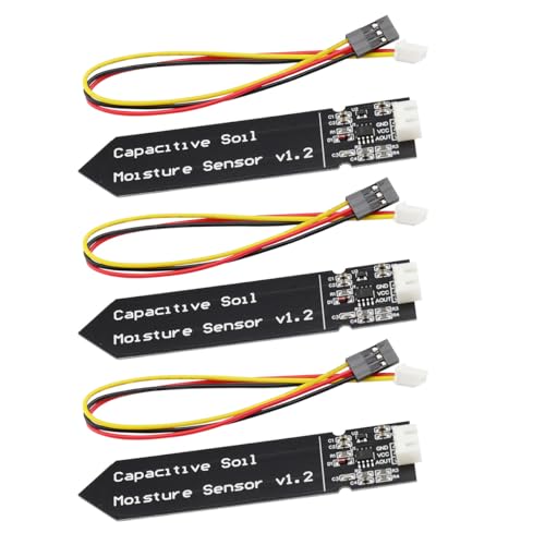 3PCS Capacitive Analog Soil Moisture Sensor 3.3-5.5V Corrosion Resistant Humidity Detection Sensors Garden Watering DIY for Arduino for Raspberry Pi - color: 3PCS
