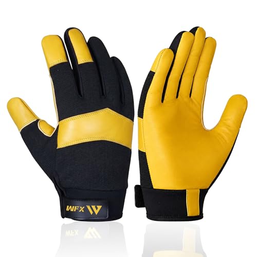 WFX Gardening Working Gloves Garden Thorn Proof Flexible Heavy Duty Leather Mechanic Utility Dexterity Breathable - size: X-Large