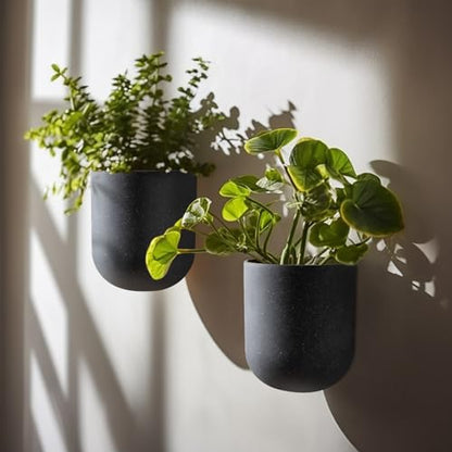 LA JOLIE MUSE Wall Planters for Indoor Plants, Hanging Flower Pots, 2 Pack - color: Gray