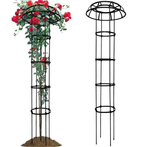 65” Garden Trellis for Climbing Plants, 1 Pack Mushroom Plant Support for Potted Plants, Outdoor Heavy-Duty Obelisk Trellis for Cucumber, Tomato, Grape, Rose, Pea, Vine, Bean, Clematis - color: 1 Pack
