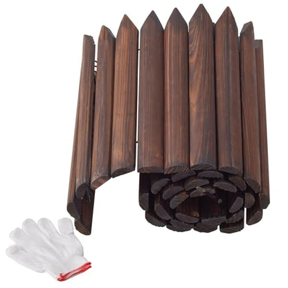 Wood Garden Edging Border Landscape Edging Wooden Garden Fence (1PACK 4FT) - size: Double-Ended