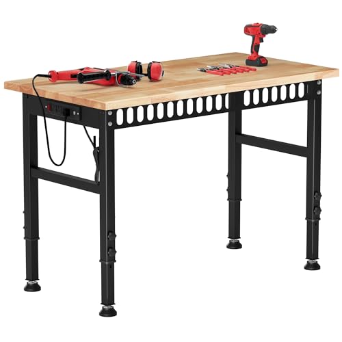 Antifir 48 * 24'' Adjustable Workbench, Heavy Duty Workstation - size: 48"x24"|Socket