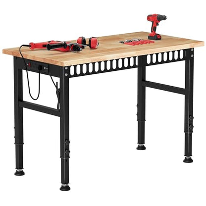 Antifir 48 * 24'' Adjustable Workbench, Heavy Duty Workstation - size: 48"x24"|Socket
