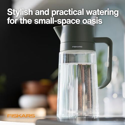 Fiskars 17oz Glass Watering Can for Indoor Plants, Easy Fill Top, Clear - size: Carafe