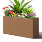 FENCY Large Metal Rectangle Planter Box for Outside - color: Brown, size: 32" L x 10" W x 16.3" H