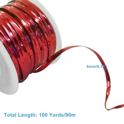 Metallic Twist Ties Roll, Red, 100 Yards, 4mm - color: Red