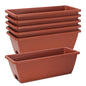 HOXHA 6 Pcs Window Box Planter, 17" Rectangular Planter Box, Brick Red - size: 6 Pack / 17inch