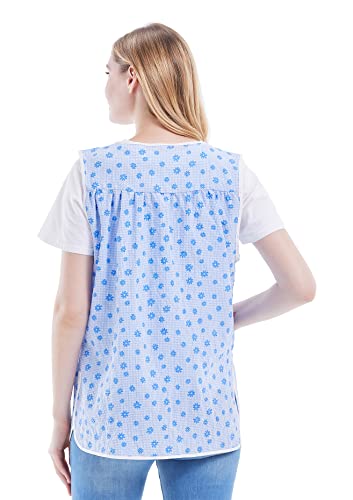 Nanxson Cobbler Aprons for Women with Pockets Smock Apron with Buttons - color: Blue, size: Large