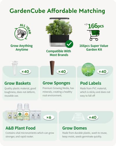 GARDENCUBE 166pcs Hydroponics Pods Kit Compatible with AeroGarden - size: 166pcs