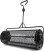 Compost and Peat Moss Spreader with Updated 2 in 1 ATV & T Shaped Handle, 16”WX44”L, Lawn and Garden Peat Moss Roller w/Laser Cutting Wire Mesh Baskets for Spreading Manure, Topsoil