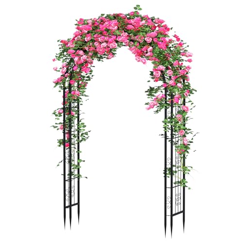 Arbuxzuy 7ft Metal Garden Arch Trellis for Climbing Plants - size: Medium