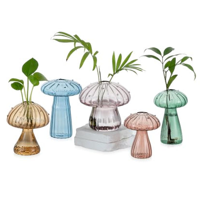 Glasseam Mushroom Plant Propagation Stations: 5 Pcs Glass Propagation Vases - color: Colorful, size: 5Pcs