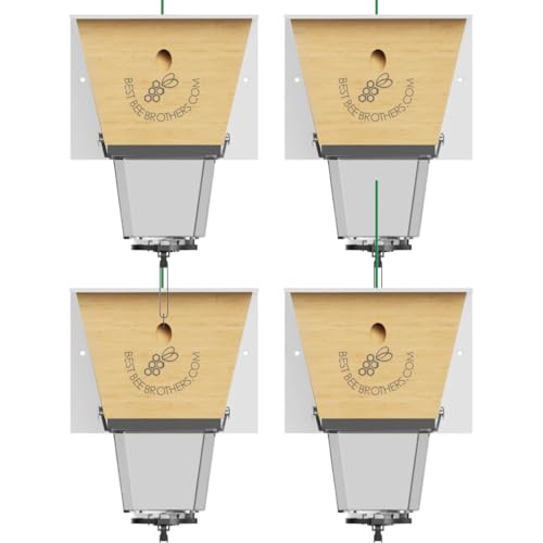Ultimate Pro Outdoor Carpenter Bee Trap by Best Bee Brothers, White 4-Pack - color: White, size: 4 Pack