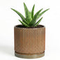 4 Inch Pots for Plants, Ceramic Plant Pots with Saucer, Retro Brown - color: Retro Brown, size: 4 Inch