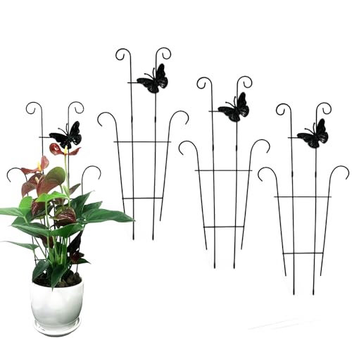 23 Inch Plant Trellis for Potted Plants, Sturdy Metal Houseplant Trellis for Climbing Plants Indoor Outdoor, Rust-Resistant Plant Support for Monstera Pothos Ivy, 2 Pack (2, 23inch) - size: 23inch