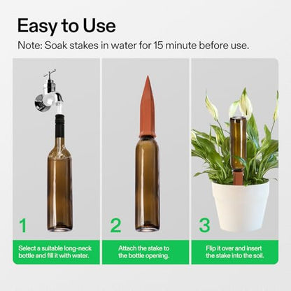 VIVOSUN 6Pcs Self-Watering Spikes, Hexagonal Terracotta Watering Stakes - size: 6