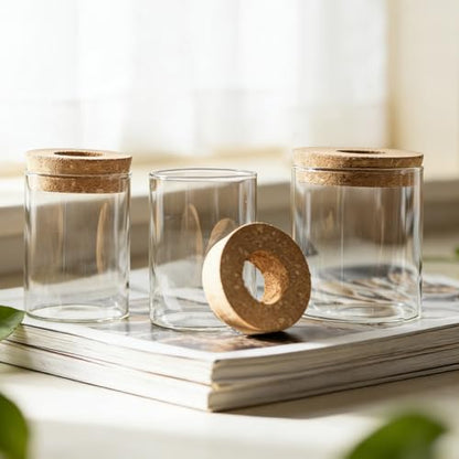Dahey 4Pcs Glass Plant Propagation Station, 2 Large Vases & 2 Small Pots