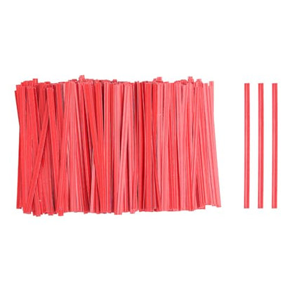 HARFINGTON 1000pcs Bag Twist Ties 3.5" Reusable Kraft Paper Twist Ties Wire Cable Ties for Party Bread Candy Cake, Red - color: Red, size: 3.5"