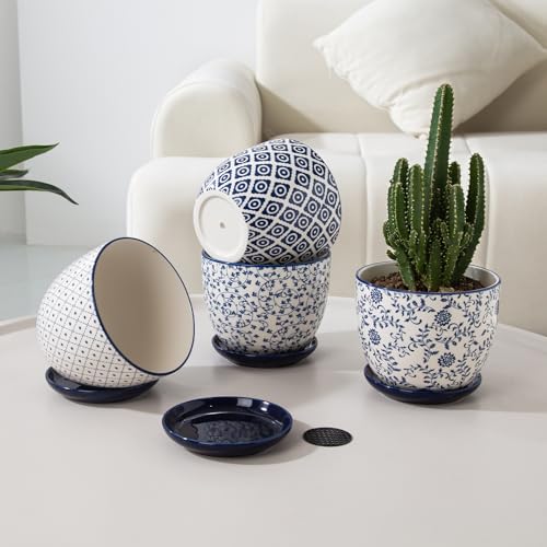 5.6 Inch Ceramic Plant Pots Set of 4 - size: 5.6 Inch