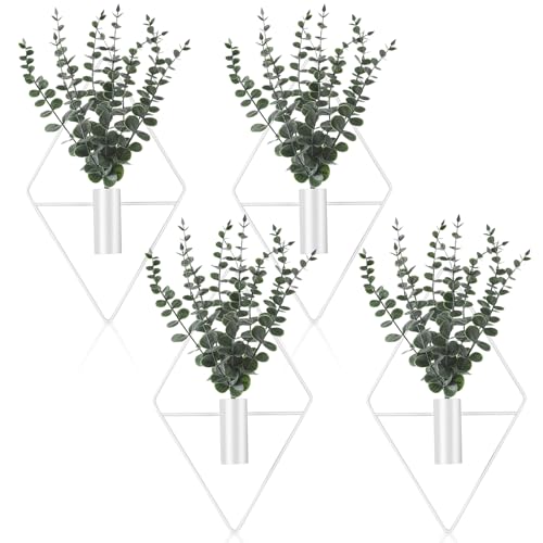 Jexine Hanging Artificial Planters Wall Decor - color: White, size: Eucalyptus