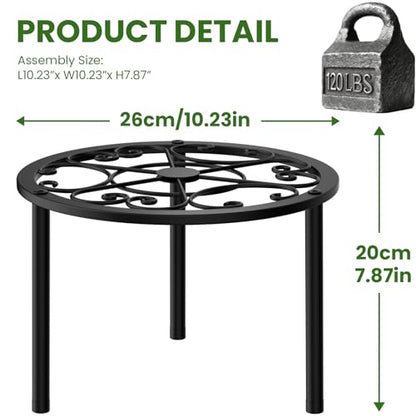 TOSKING 2-Pack Plant Stands, Classic Scroll Pattern, 10.2"D x 7.9"H, Black - color: Classic Scroll-Black