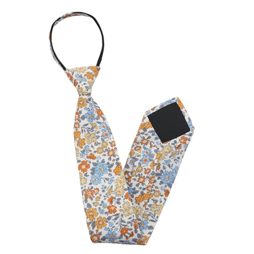 Pre Tied Floral Ties for Men Cotton Zipper Tie Colorful Necktie - color: Style-01