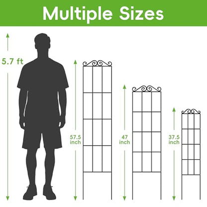 ARIFARO 4Pack 47'' Metal Garden Trellis for Climbing Plants Outdoor - size: 47 inches