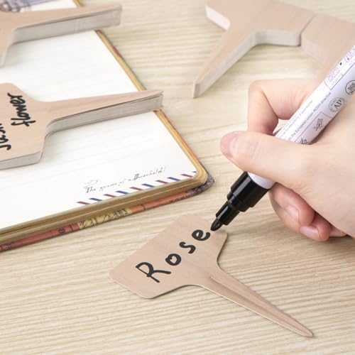 VGOODALL 120 PCS 4 Inch T, Type Plant Labels, Pen, Garden Labels Outdoor