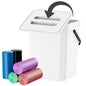 Compost Bin Kitchen, Includes 100 Trash Bags, Hanging Trash Can with Lid, Features Pet-Proof, Odor-Proof, and Quiet Opening/Closing. Suitable for Bathrooms/Bedrooms/Offices (White, 1.3Gal/5L) - color: White