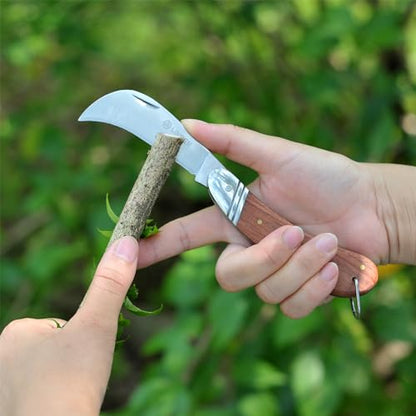 Linsen Outdoor Pruning & Grafting Knife, Stainless Steel Garden Budding Tool, Folding Pocket Multi-Cutting Knife for Weeding & Bushes