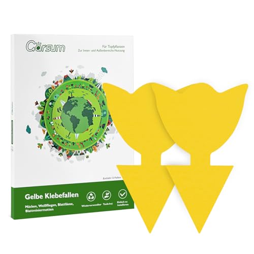 Garsum Fruit Fly Trap Yellow Sticky Fungus Gnat Killer for Indoor and Outdoor Plant - color: 18 PCS-Tulip