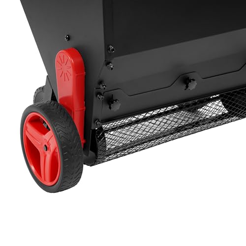 Lawn Drop Spreader W/Handle, 4 Wheels, Adjustable Rate Suitable for