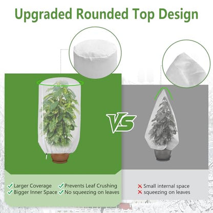 2 Pack Rounded Top Plant Covers Freeze Protection, 75"X90" Winter, White - size: White-75x90in-2PCS
